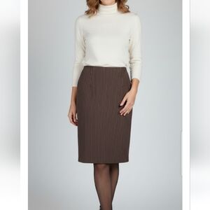 Brown Pinstripe Skirt